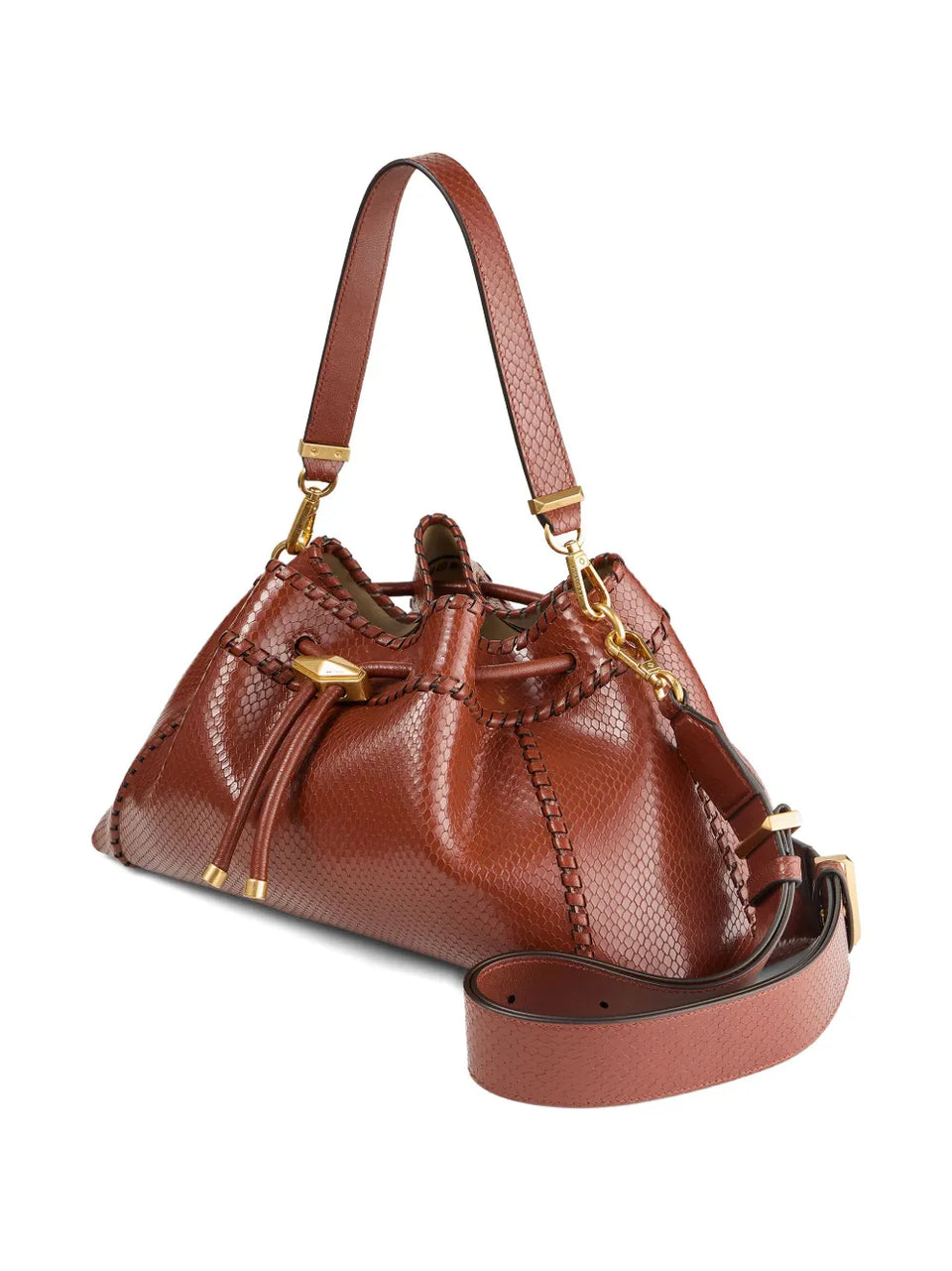 Cinch M snakeskin-effect leather shoulder bag