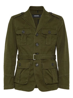 belted military jacket