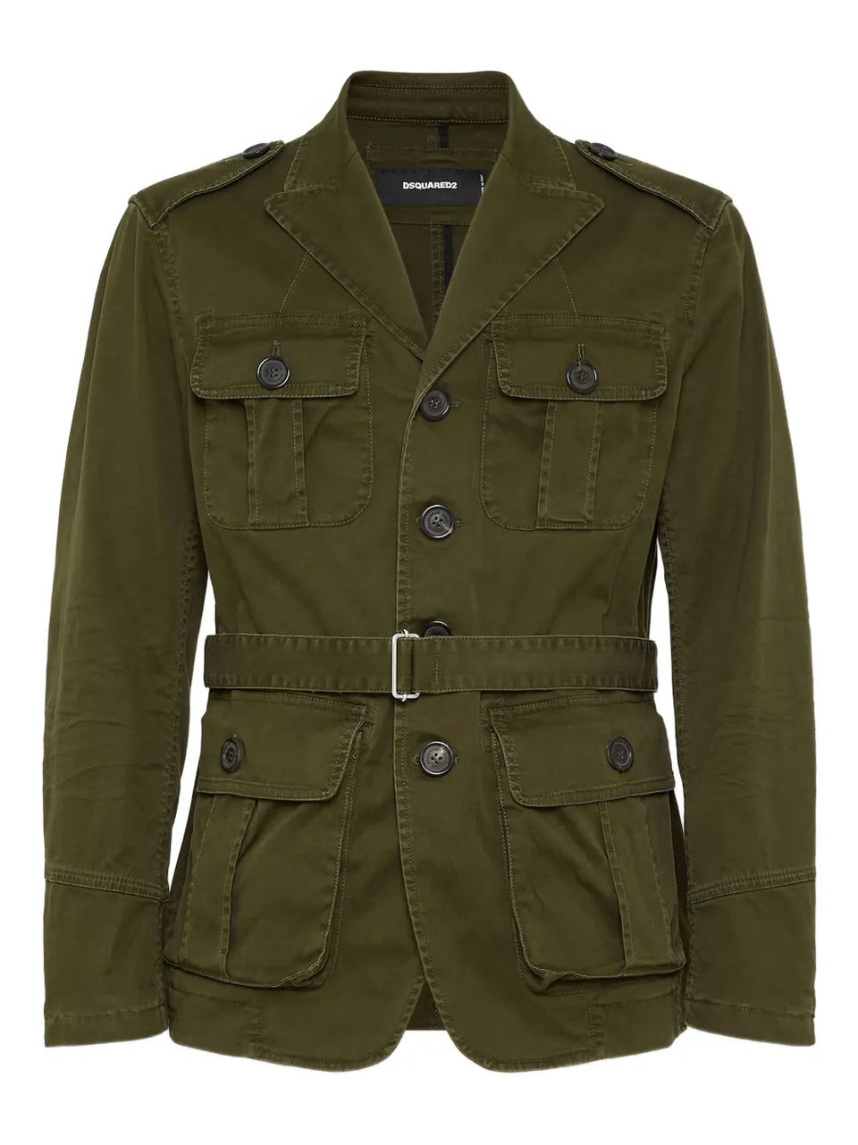 belted military jacket