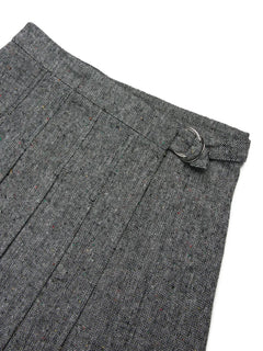 Pleated Tweed Skirt