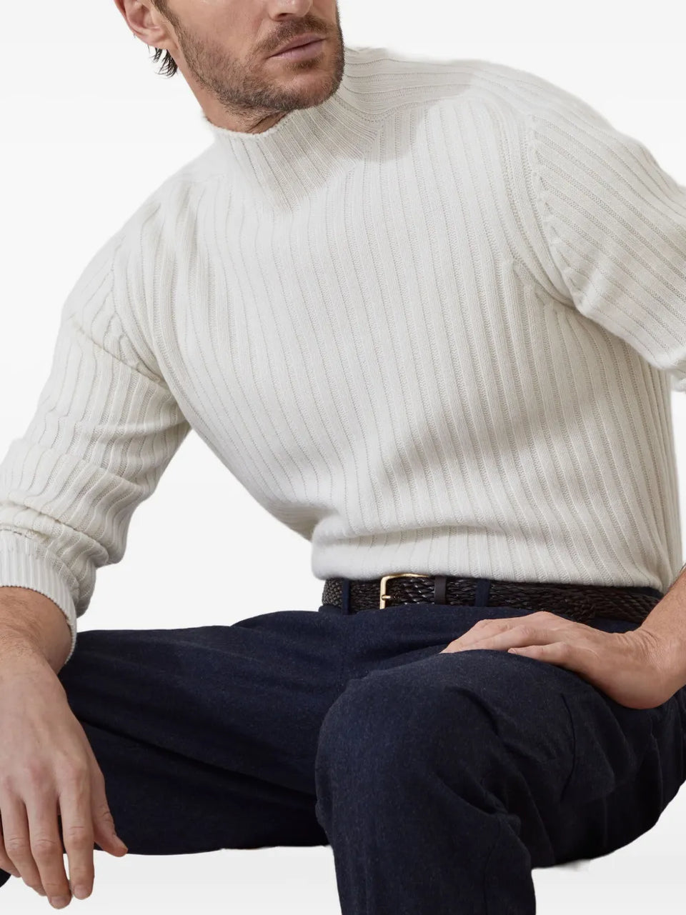 wide-ribbed sweater
