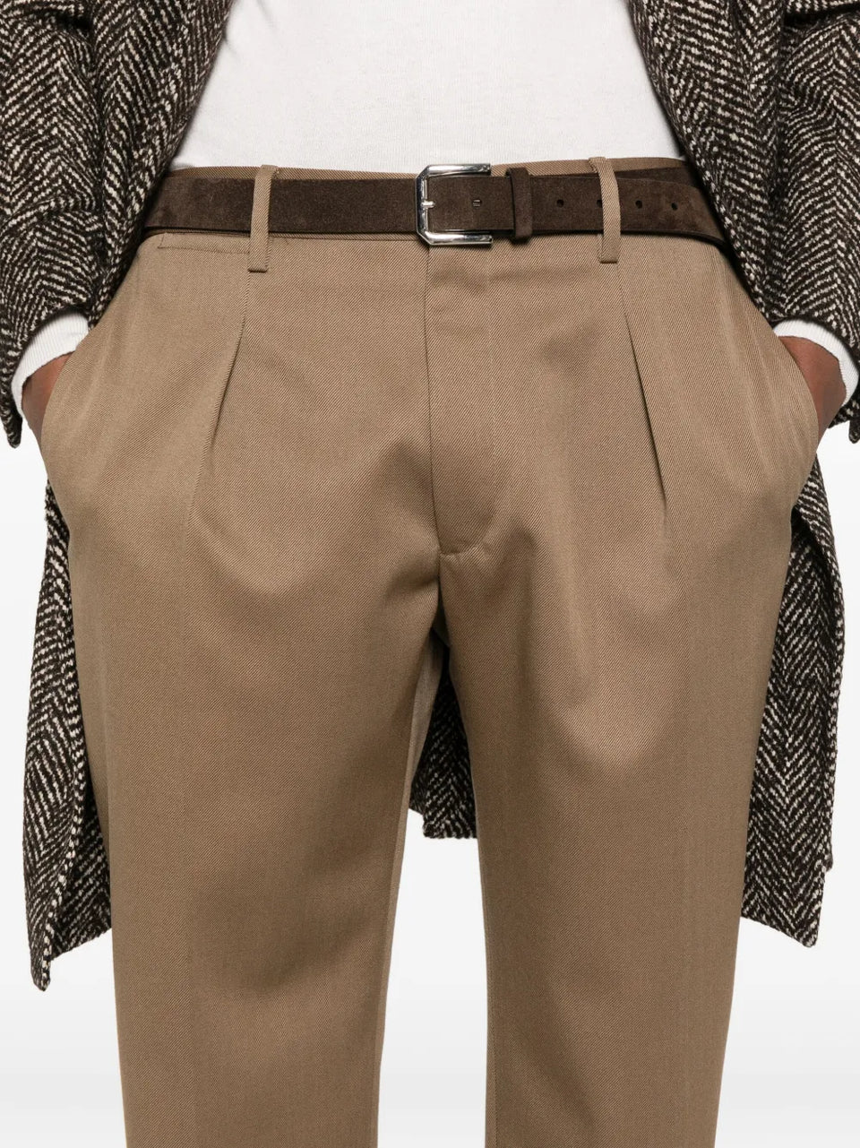 pleated cuffed trousers