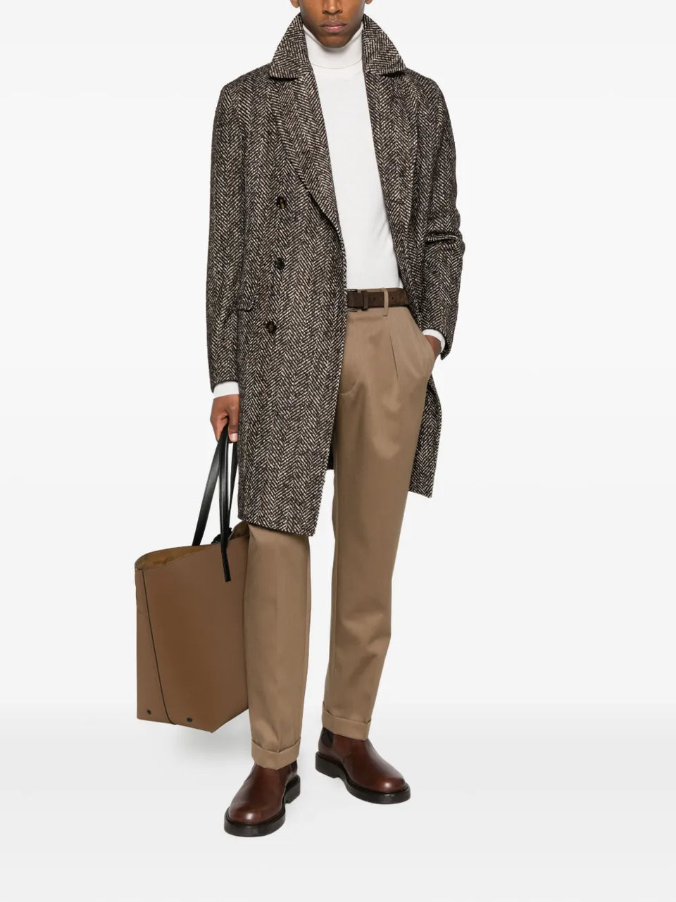 pleated cuffed trousers