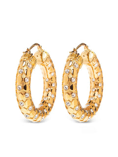 Greca-engraved hoops
