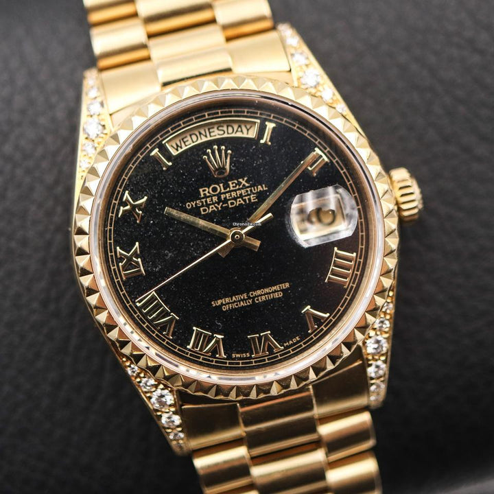 Rolex | Day-Date | 18018 | Yellow gold | 36 mm | Yellow gold | Black | Automatic