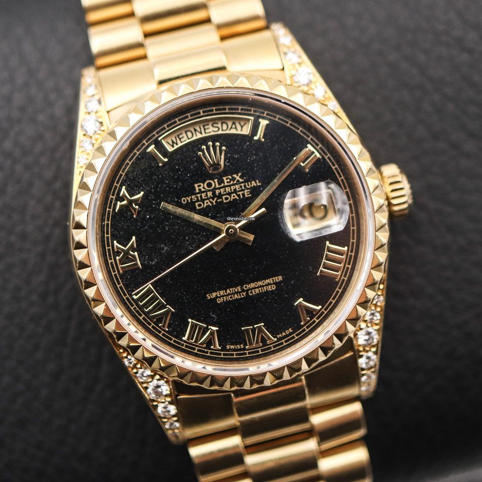 Rolex | Day-Date | 18018 | Yellow gold | 36 mm | Yellow gold | Black | Automatic