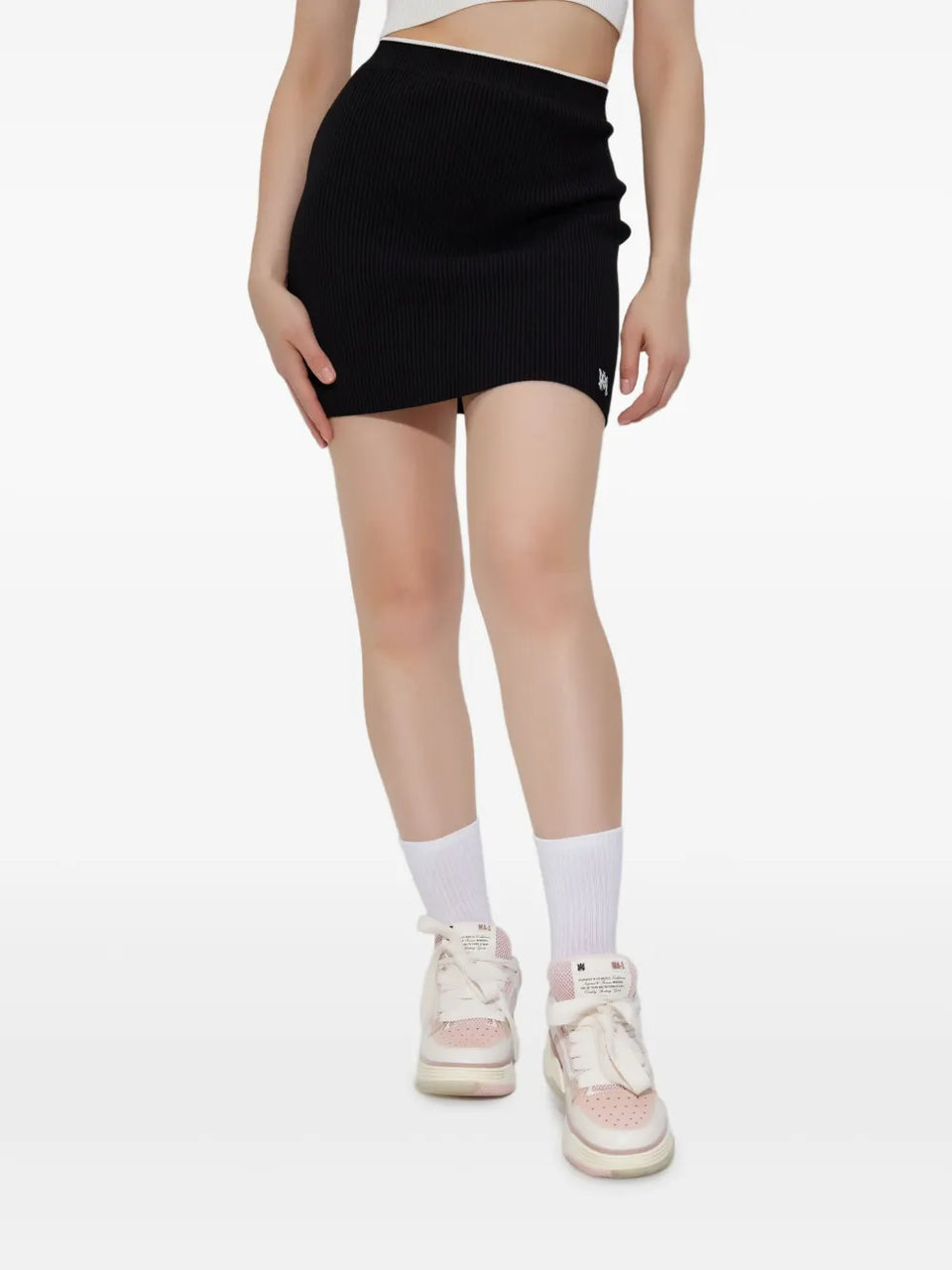 ribbed mini skirt
