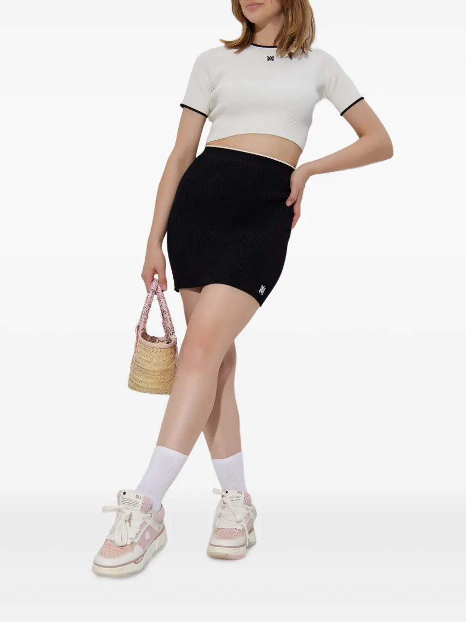 ribbed mini skirt