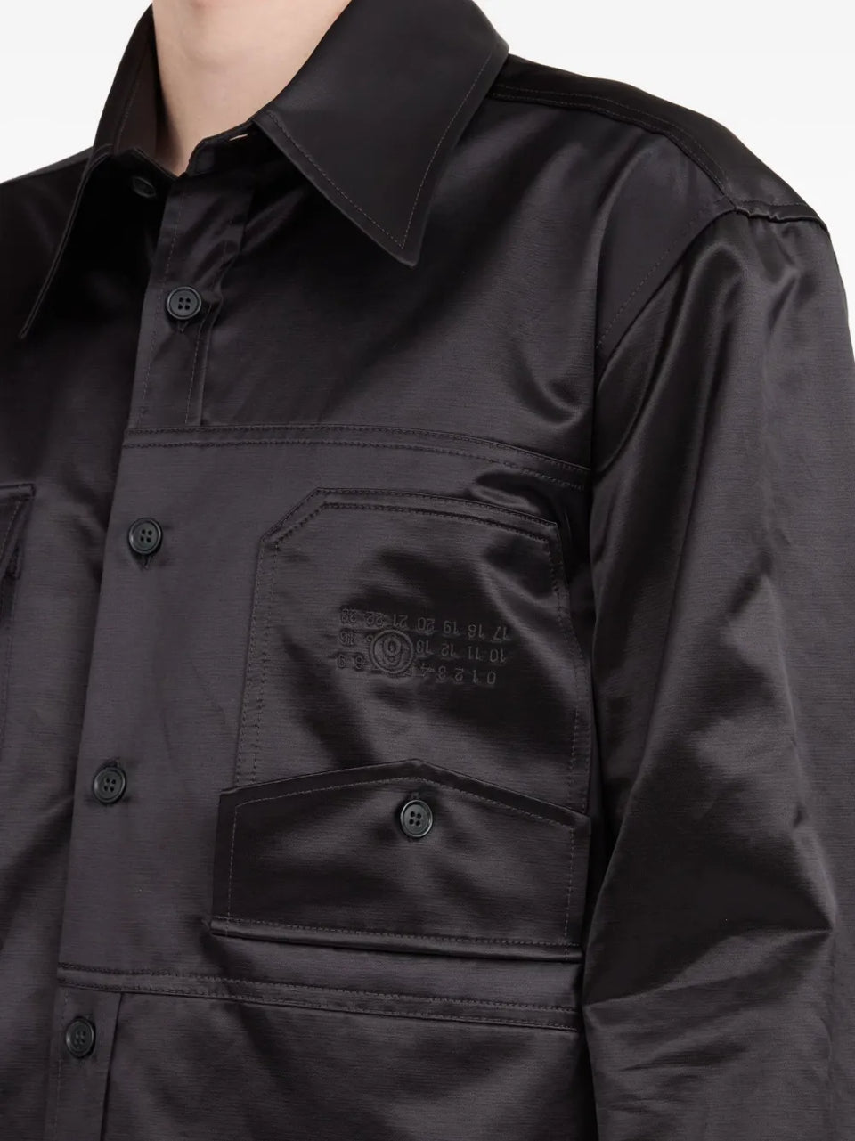 satin button-up shirt
