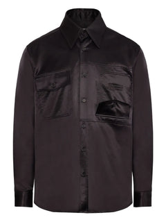 satin button-up shirt
