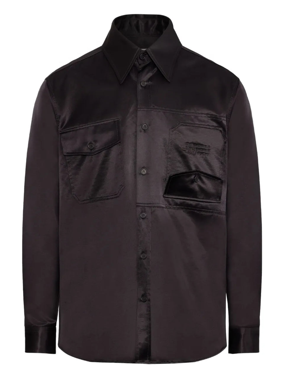 satin button-up shirt
