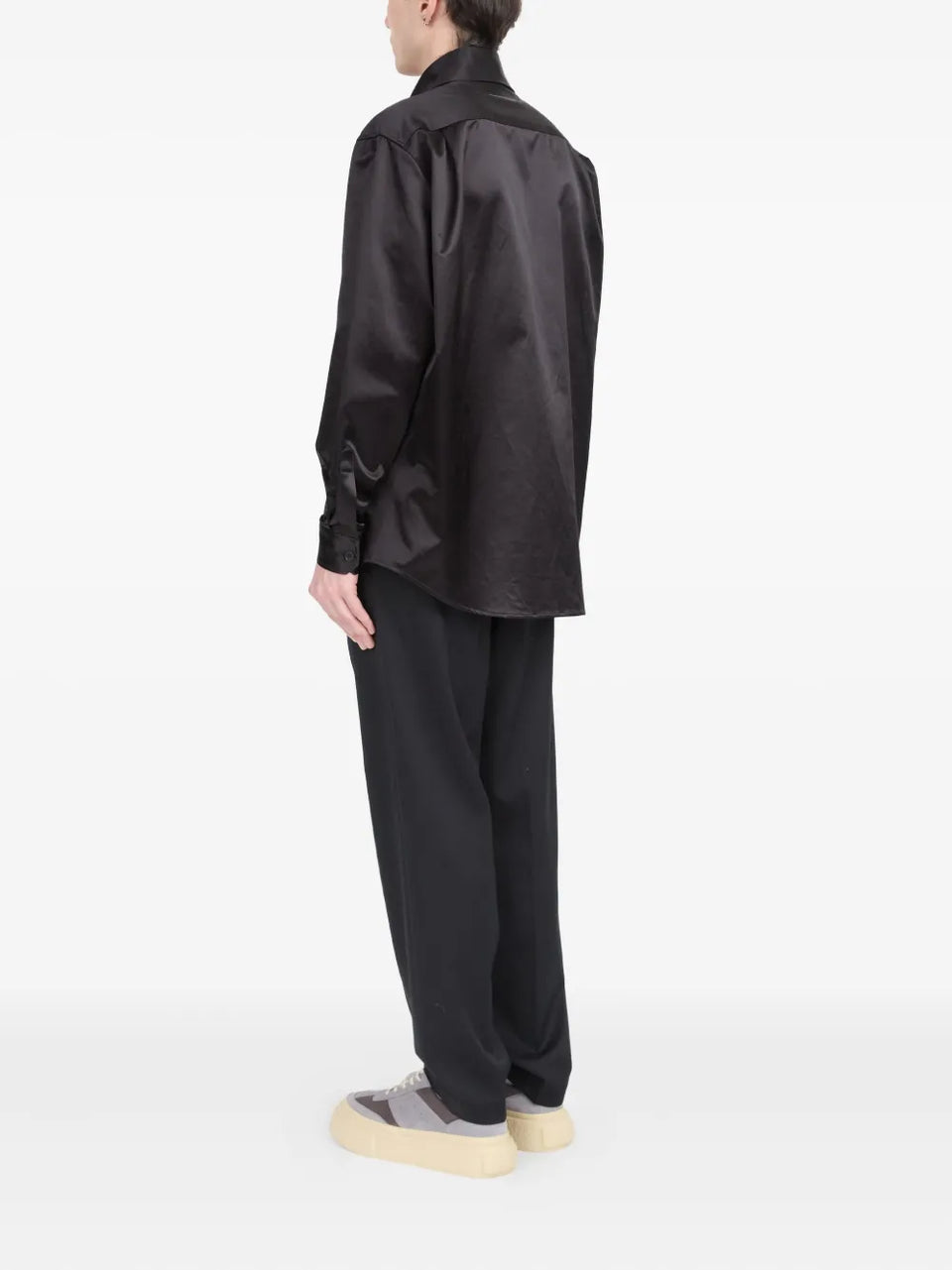 satin button-up shirt
