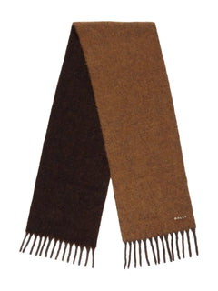 two-tone logo-embroidery scarf