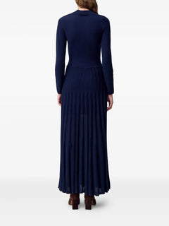 pleated-cuff knitted dress