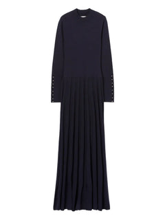 pleated-cuff knitted dress