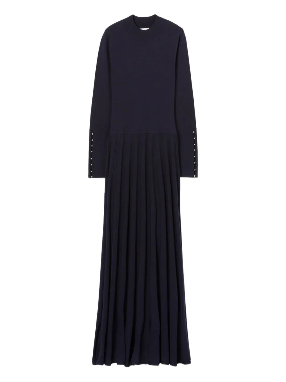 pleated-cuff knitted dress