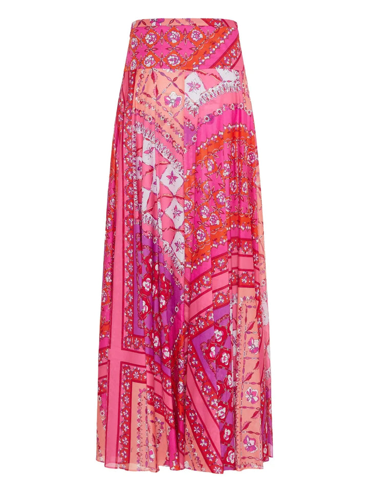 Festa-print maxi skirt