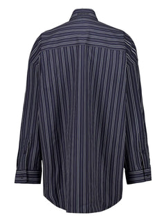 stripe cotton mini shirt dress