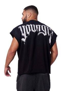 YOUNG LA 3056 - Drop Shoulder Cut-Offs Black Wash