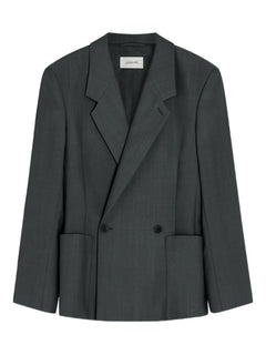 double-breasted patch-pocket blazer