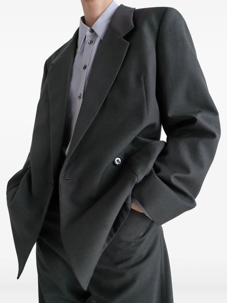 double-breasted patch-pocket blazer