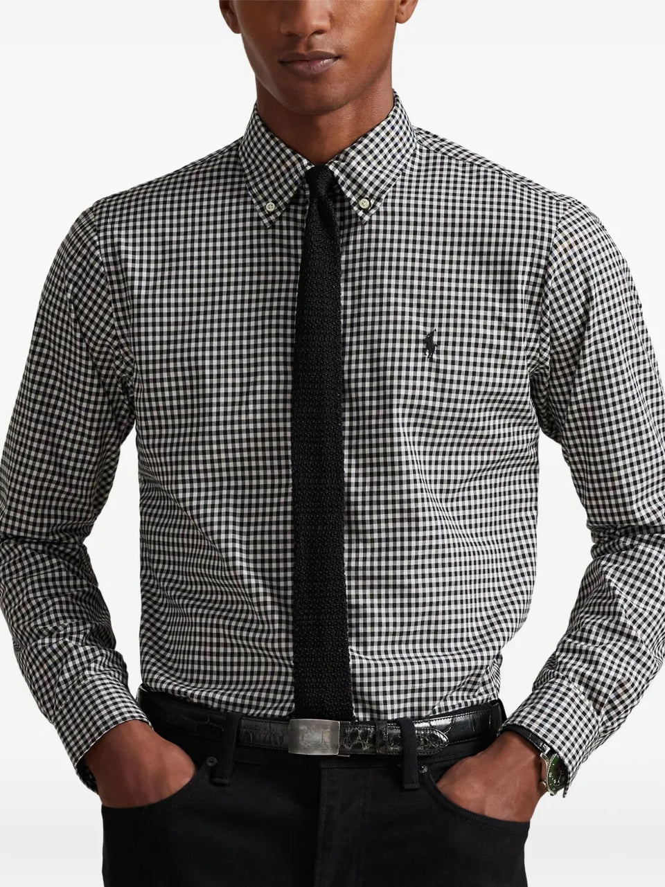 long-sleeves checked shirt