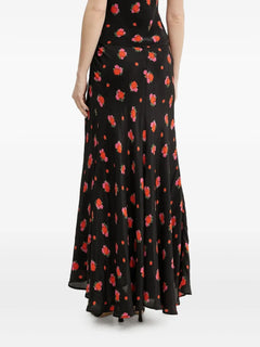 floral-print flared skirt