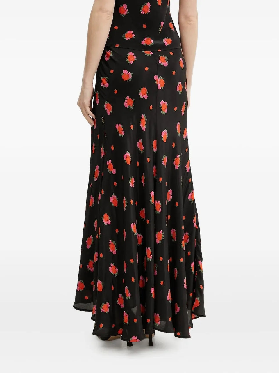 floral-print flared skirt