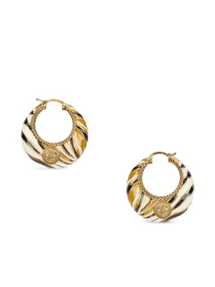 embossed-logo hoop earrings