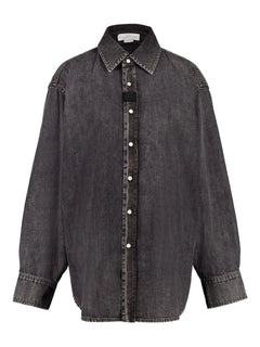 button-up denim shirt