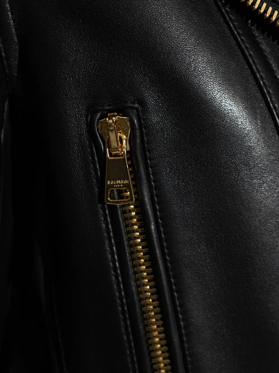 asymmetrical-zip leather jacket