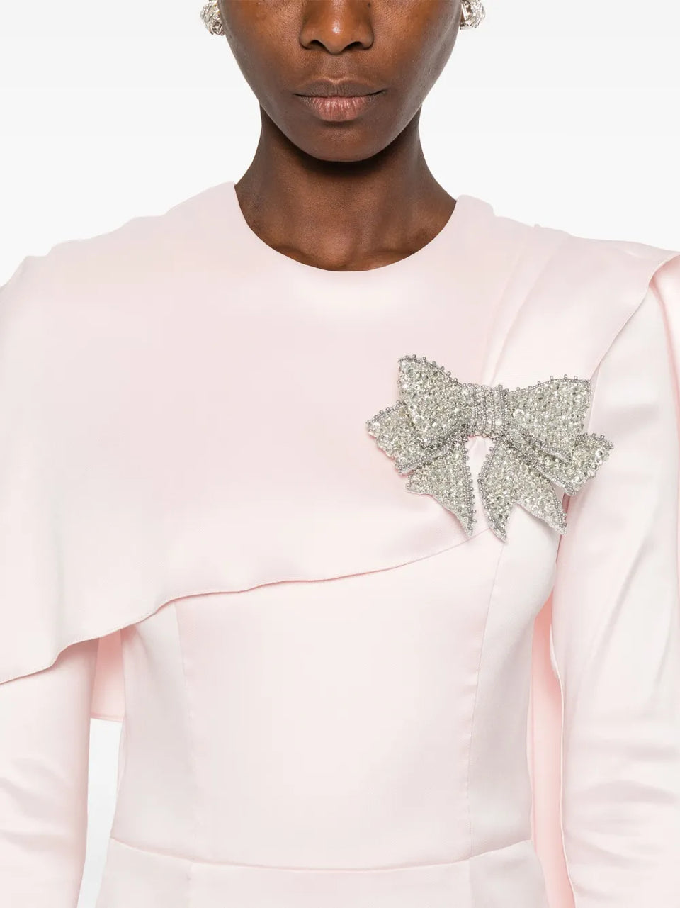 bow-embellished cape dress