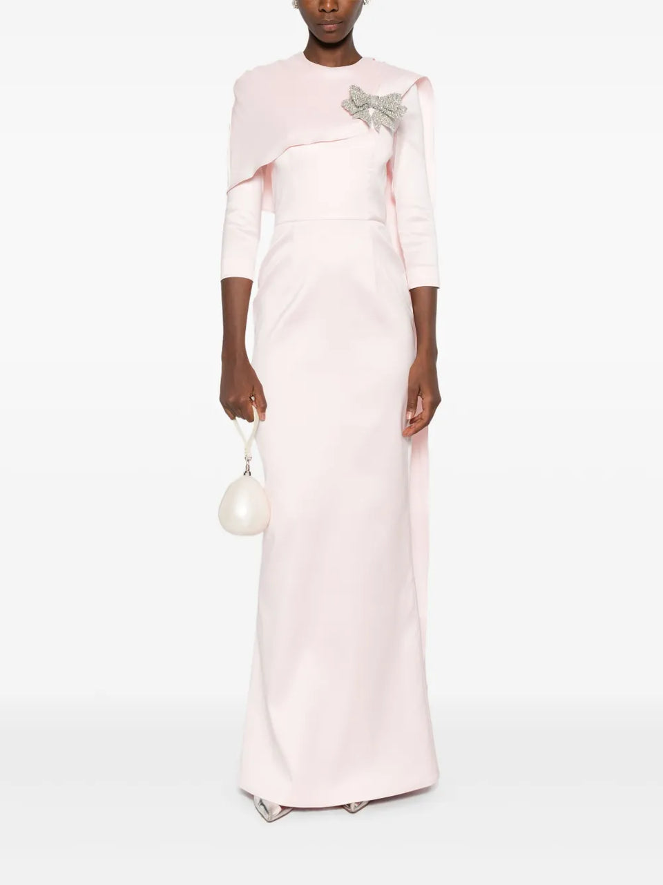 bow-embellished cape dress
