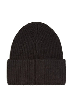 logo-patch ribbed beanie