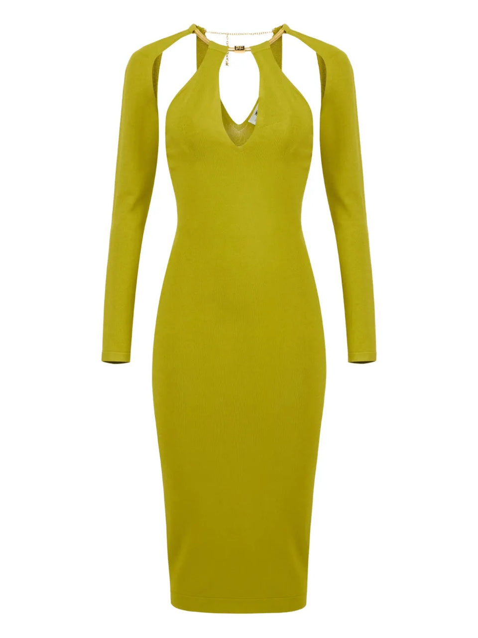 logo-necklace cut-out dress
