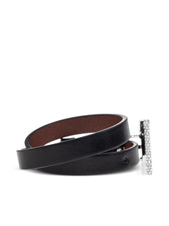 rhinestone-embellished leather bracelet