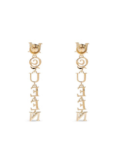 logo-charm earrings