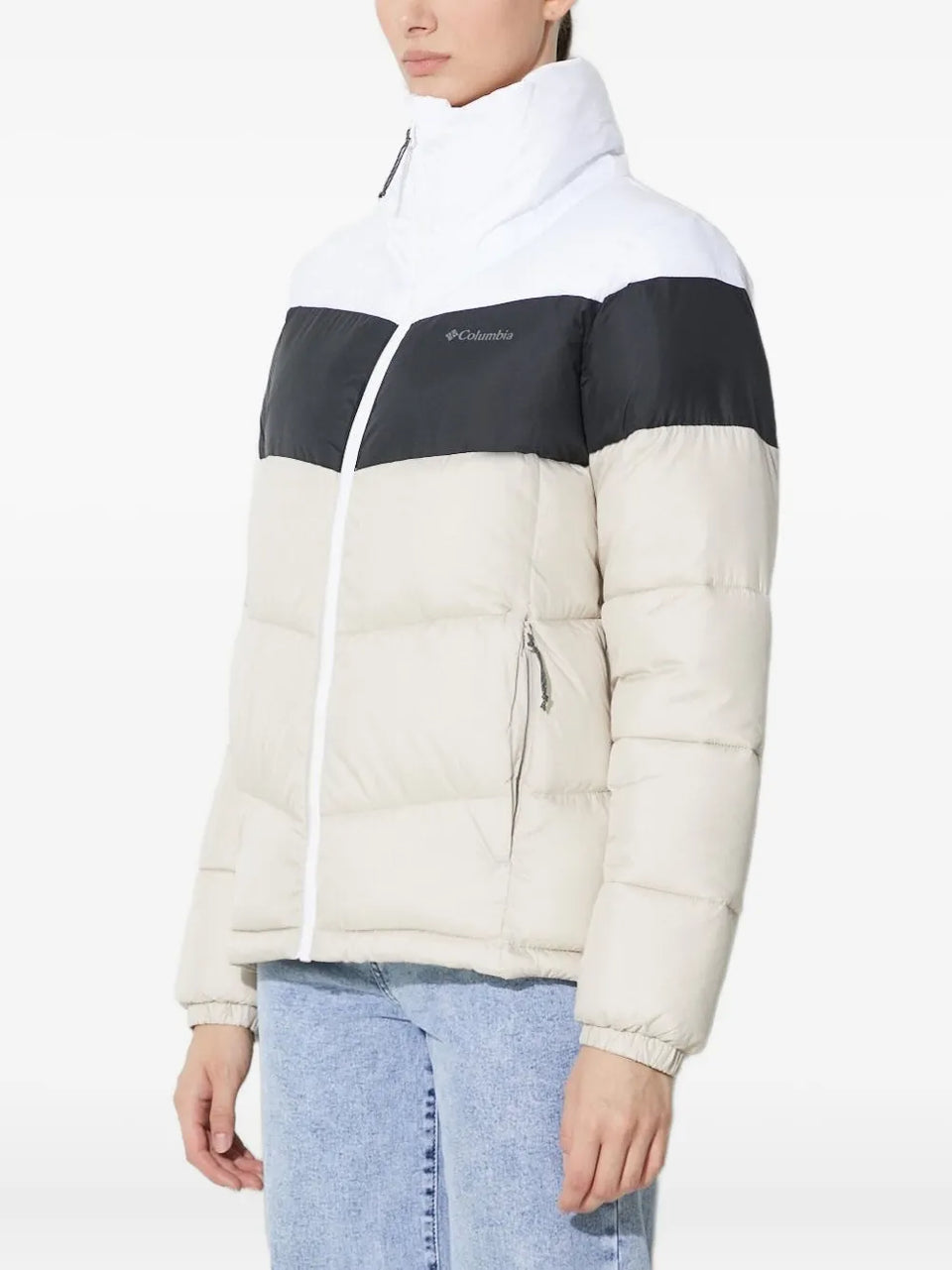 colour-block puffer jacket