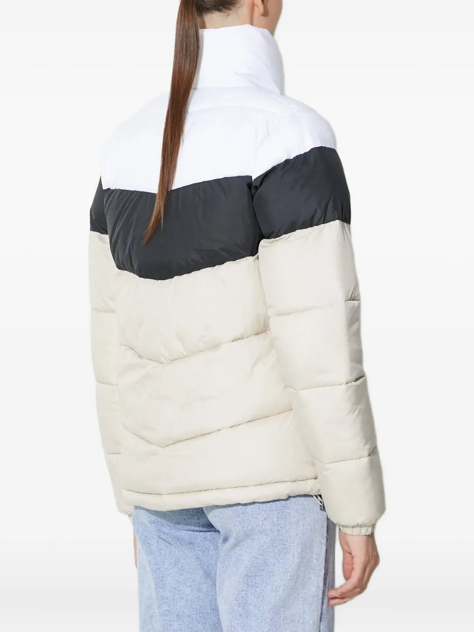 colour-block puffer jacket