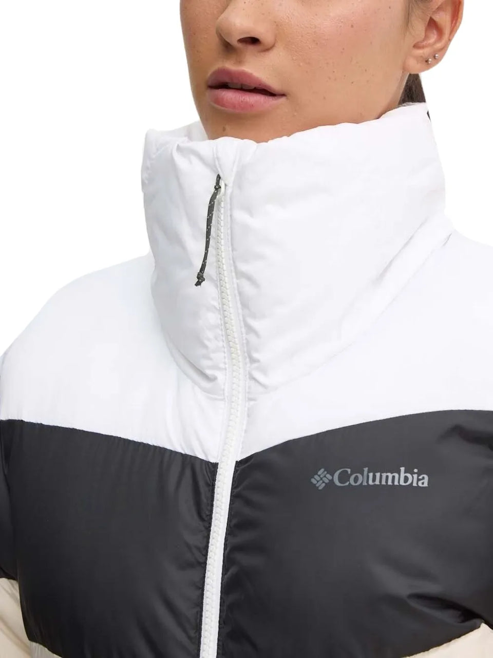 colour-block puffer jacket