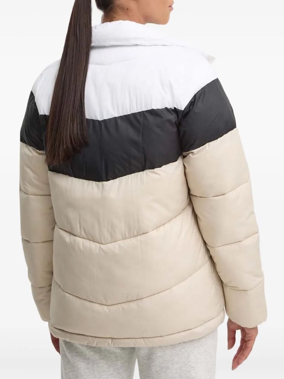 colour-block puffer jacket
