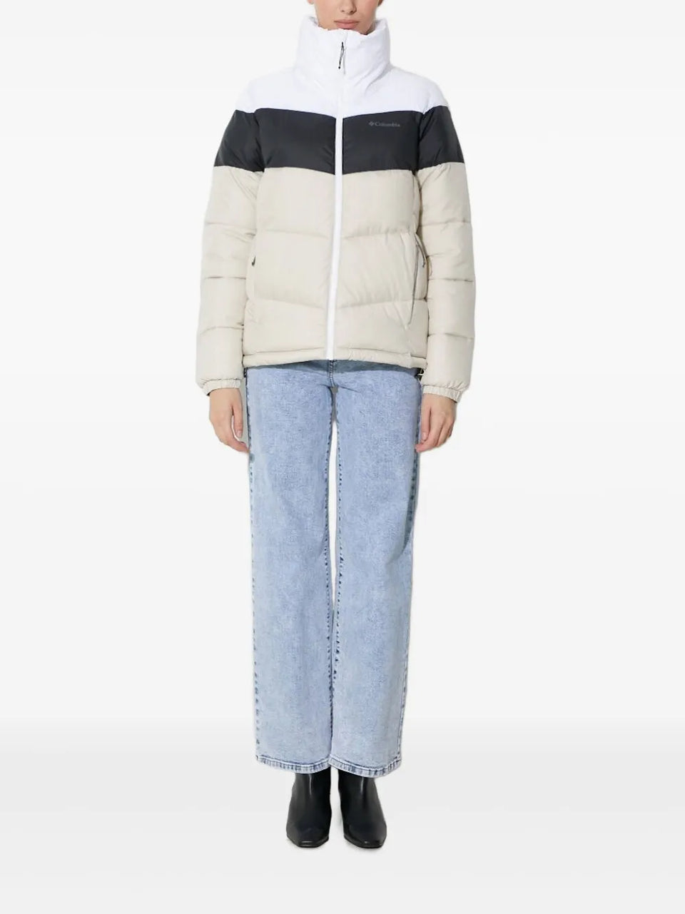 colour-block puffer jacket