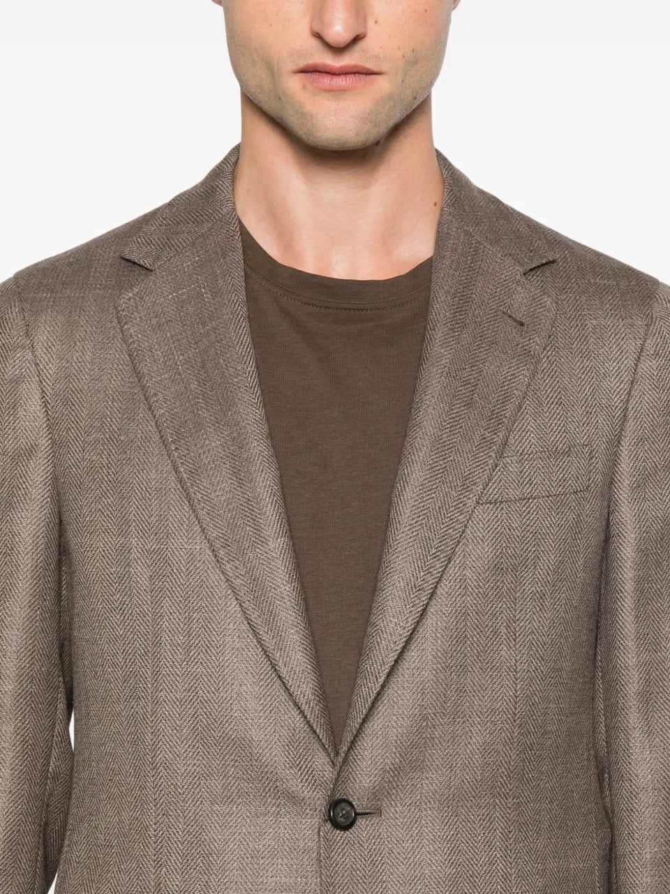 herringbone patch-pocket jacket