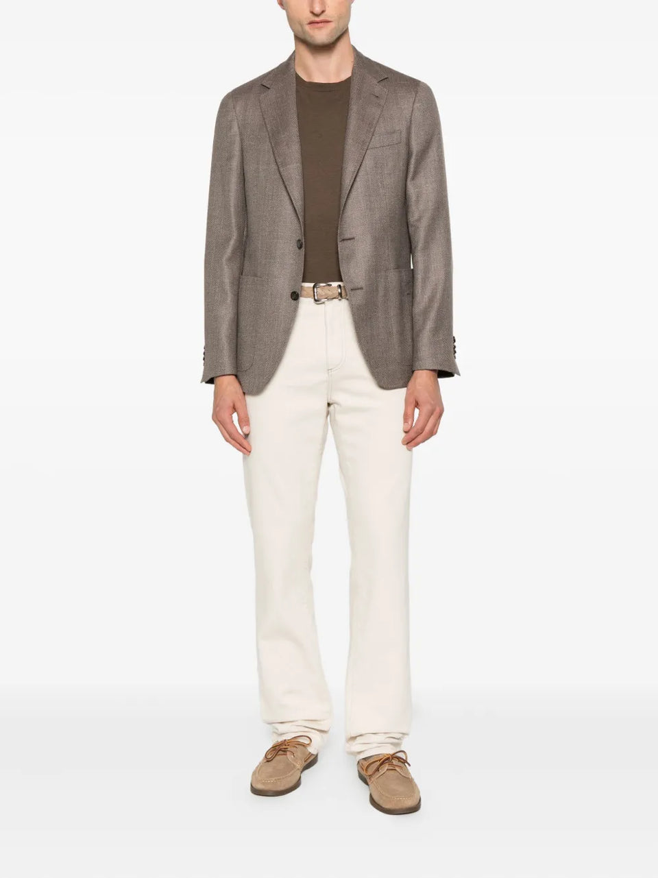 herringbone patch-pocket jacket