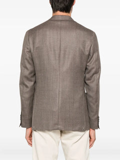herringbone patch-pocket jacket