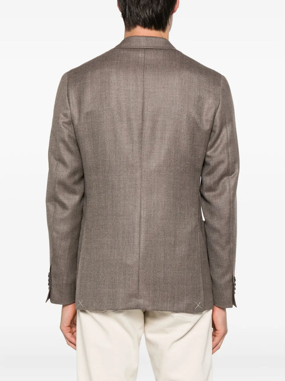 herringbone patch-pocket jacket