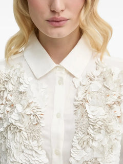 sequin-embellished collared shirt