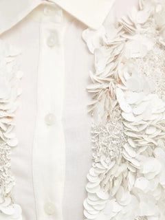 sequin-embellished collared shirt