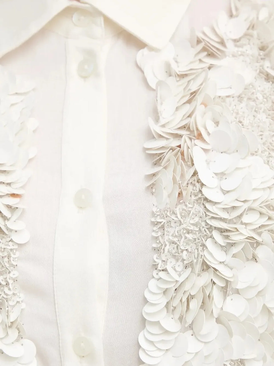 sequin-embellished collared shirt