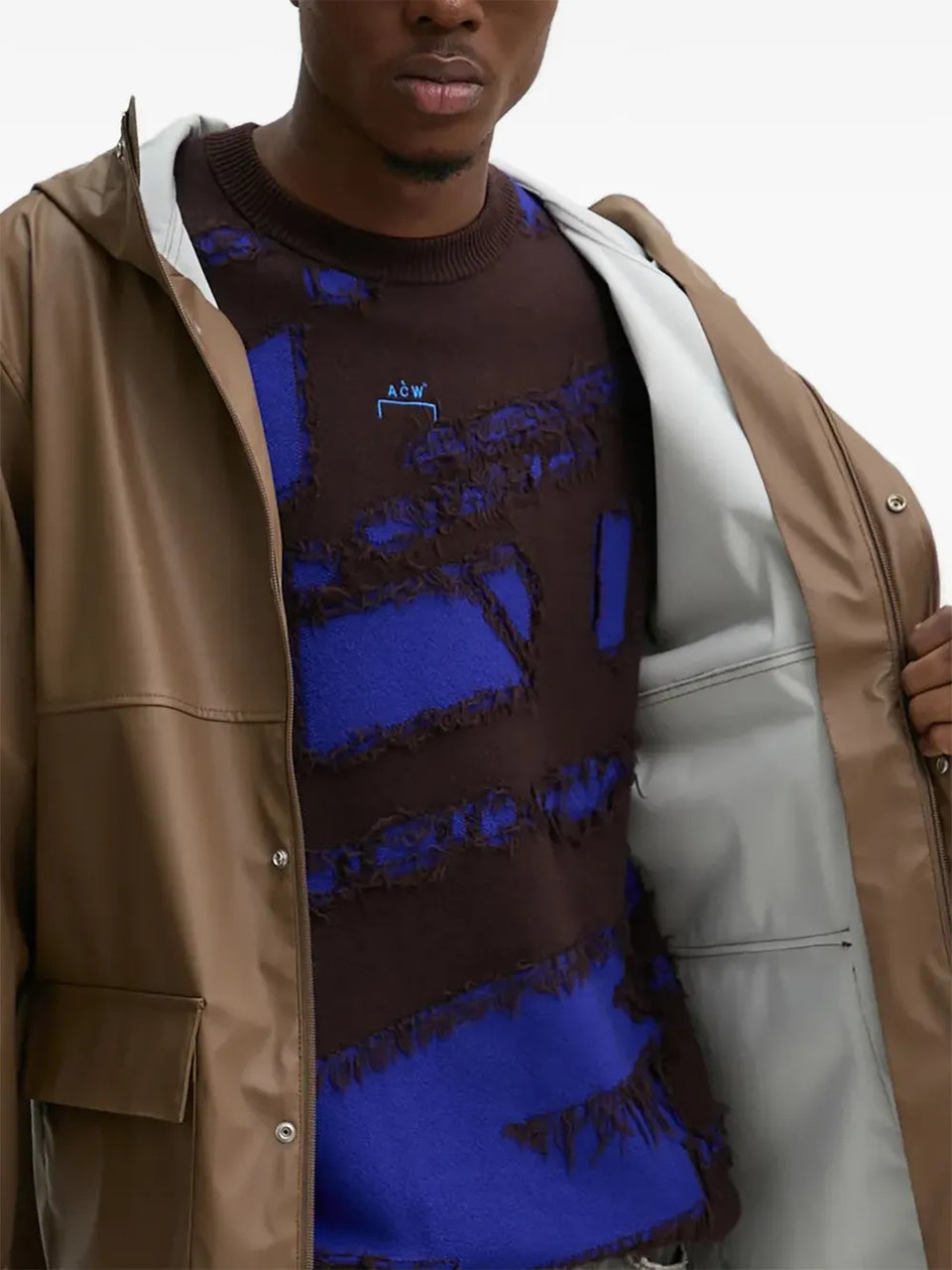 hooded flap-pocket coat